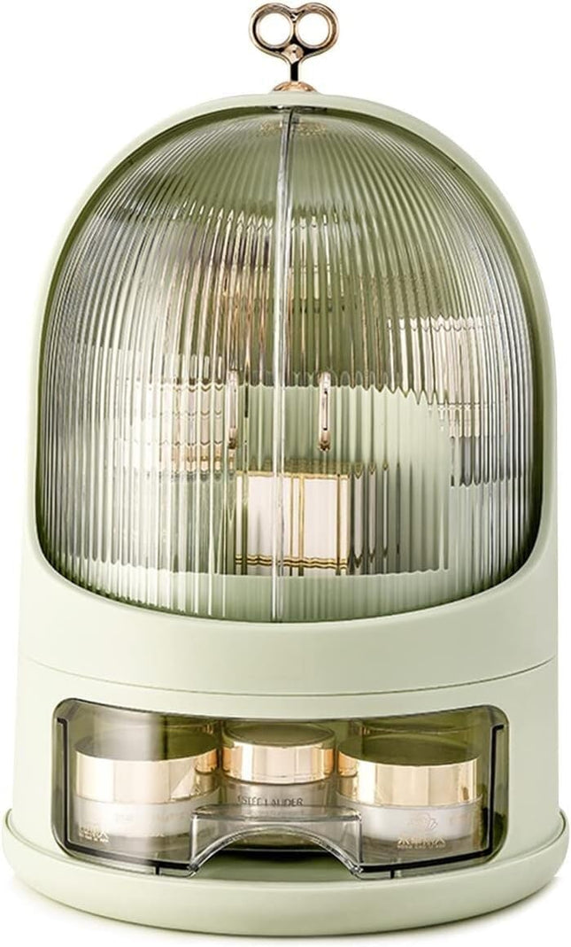 ORGANIZER COSMETICI TRASPARENTE GIREVOLE 360° CASSETTI ANTIPOLVERE TRAND MAKEUP SKINCARE