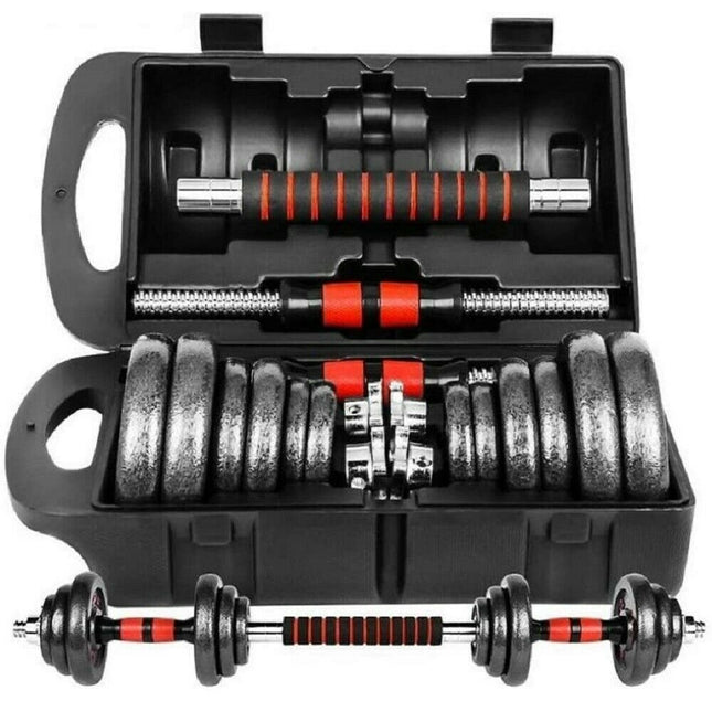 Manubri Bilanciere Regolabile 15kg Ghisa Kit Valigetta Home Gym