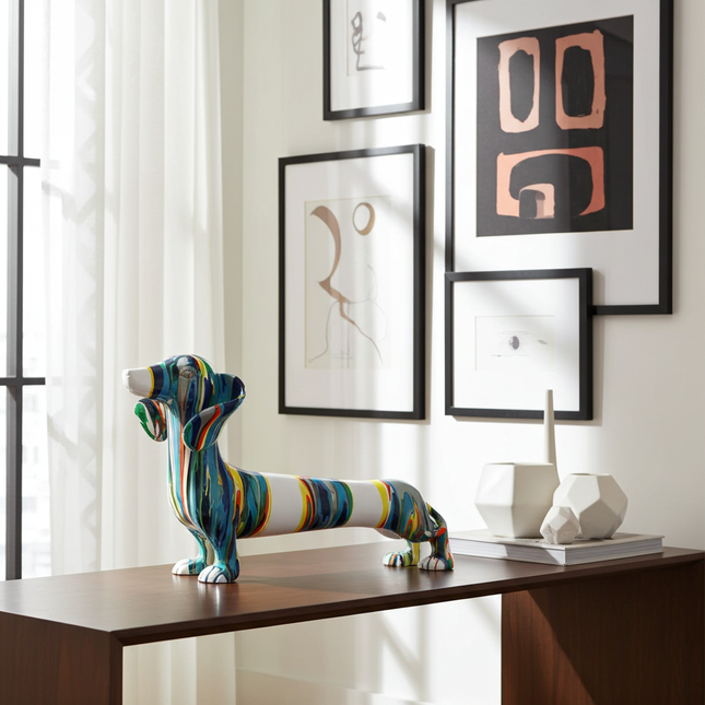 Scultura Bassotto Moderna in Resina