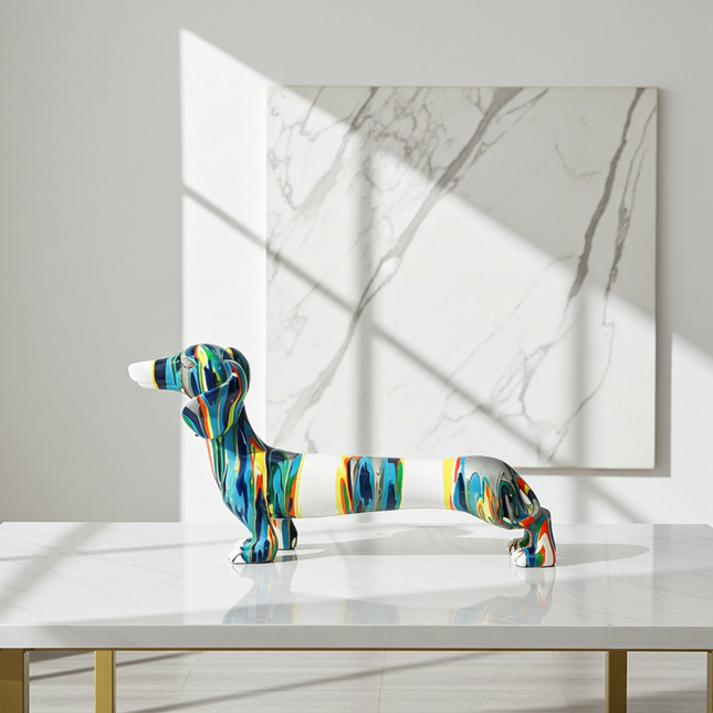 Scultura Bassotto Moderna in Resina