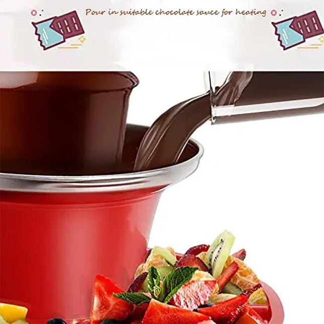 Fontana fonduta cioccolato 3 livelli 450g, retrò feste vassoio removibile