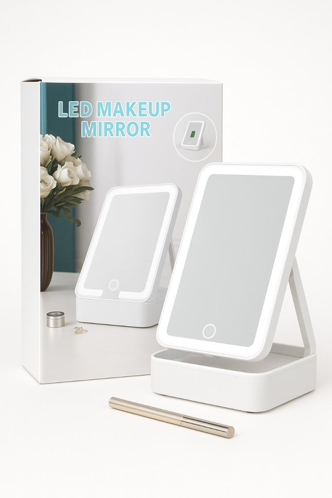 Specchio Trucco con LED Touch– Make-up Regolabile da Tavolo con Luce